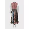 Silk dress with combined print