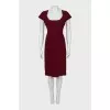 Burgundy wool dress