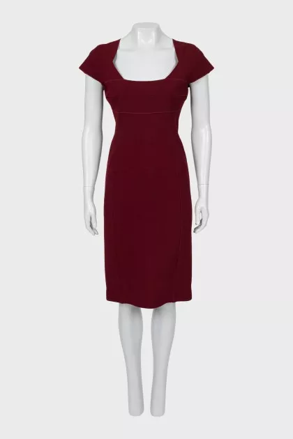 Burgundy wool dress