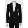 Black jacket with gold embroidery