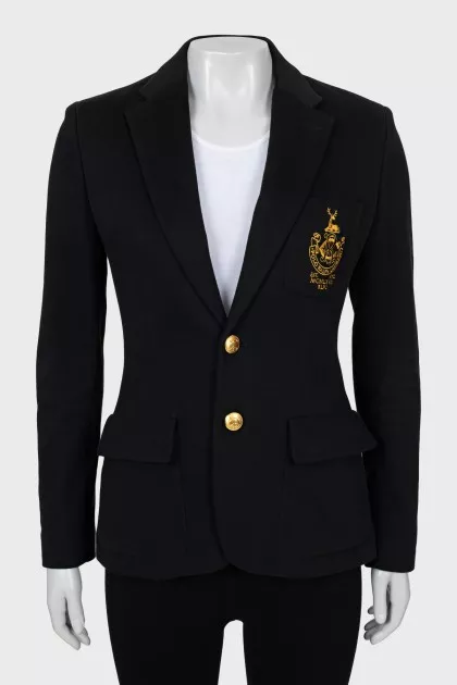 Black jacket with gold embroidery