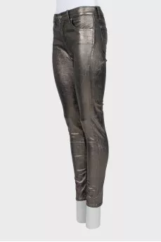 Серые джинсы skinny fit с биркой