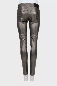 Серые джинсы skinny fit с биркой