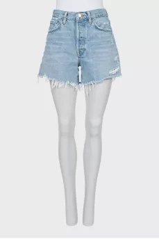Loose fit denim shorts