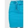 Denim mini skirt with pockets