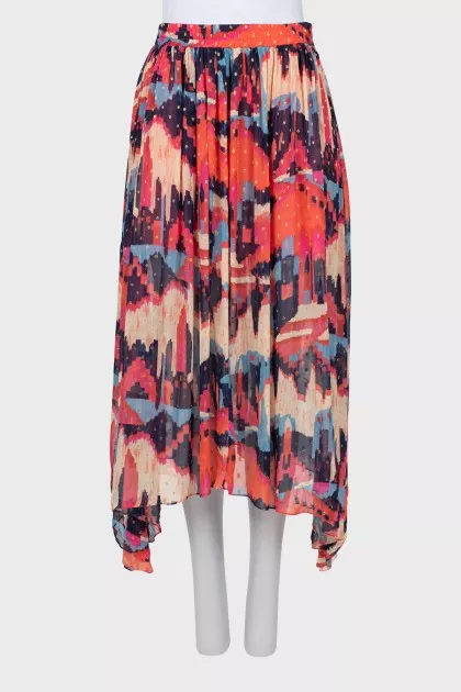 Fitted midi skirt with tag