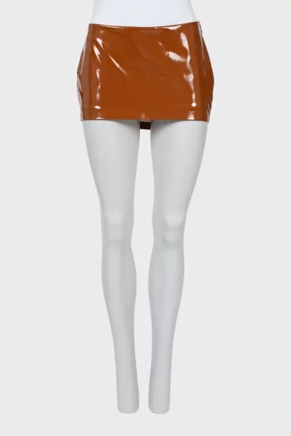Brown mini skirt with tag