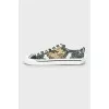 Men's textile sneakers with print