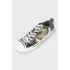 Men's textile sneakers with print