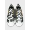 Men's textile sneakers with print