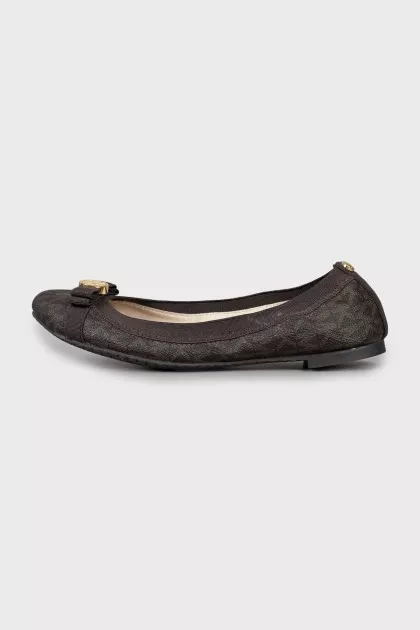 Балетки з канви у фірмовий принт