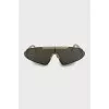 Sunglasses mask with transparent temples