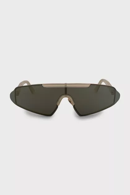 Sunglasses mask with transparent temples