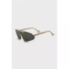 Sunglasses mask with transparent temples