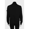 Cardigan with zip and raised seams
