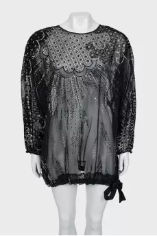 Semi-transparent dress with a pattern