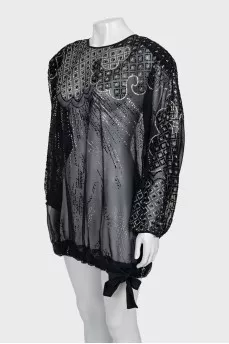 Semi-transparent dress with a pattern
