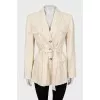 Linen jacket with belt