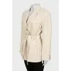 Linen jacket with belt