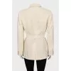 Linen jacket with belt
