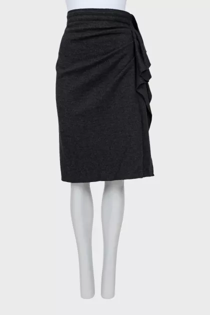 Wool skirt with frills