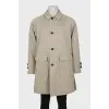Mens vintage button down trench coat
