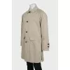 Mens vintage button down trench coat