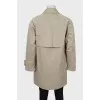Mens vintage button down trench coat