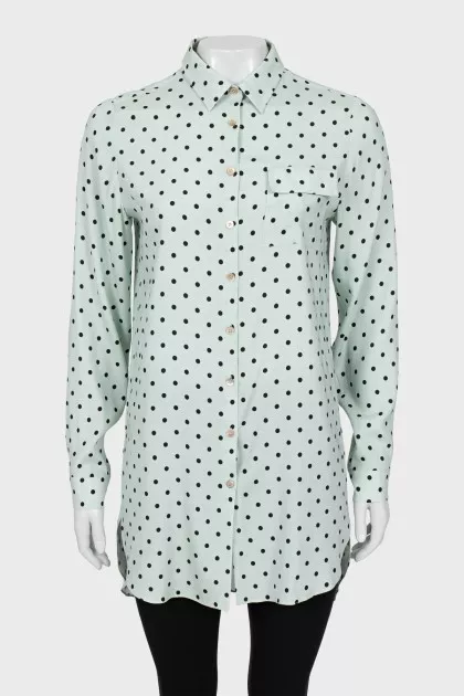 Long shirt with polka dot print