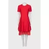 Red dress with double hem
