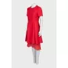 Red dress with double hem