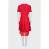 Red dress with double hem