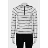 Striped jumper with a hood