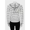 Striped jumper with a hood
