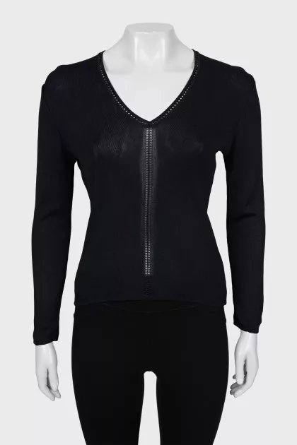 Knitted pullover in black