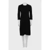 Black knitted dress with 3/4 sleeves