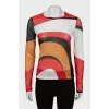 Mesh long sleeve combined color