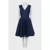 Navy blue V-neck dress
