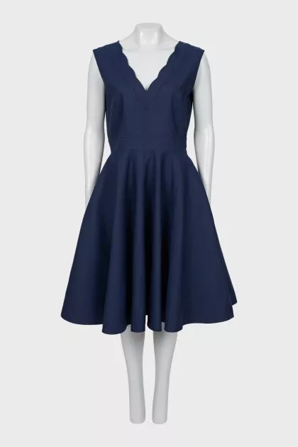 Navy blue V-neck dress