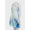 Fitted silk dress with print