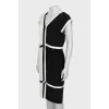 Black and white V-neck dress
