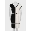 Black and white V-neck dress
