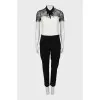 Black and white jumpsuit with lace