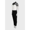 Black and white jumpsuit with lace