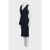 Wool dress with patch pockets