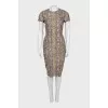 Animal print bodycon dress with tag