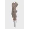 Animal print bodycon dress with tag