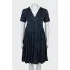 Silk dress with short sleeves