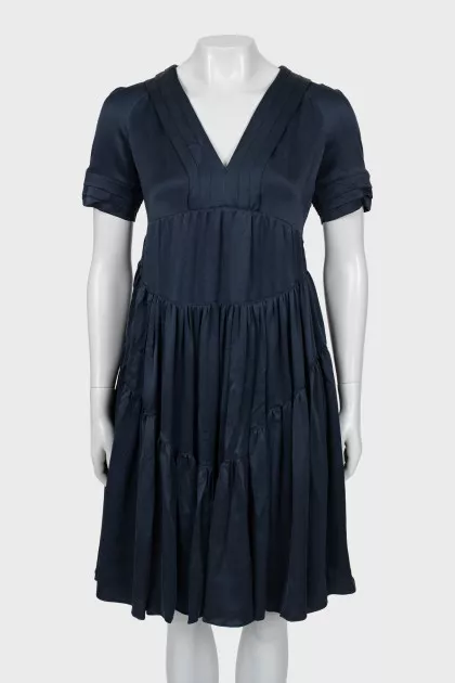 Silk dress with short sleeves