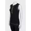 Knitted black and white tank top